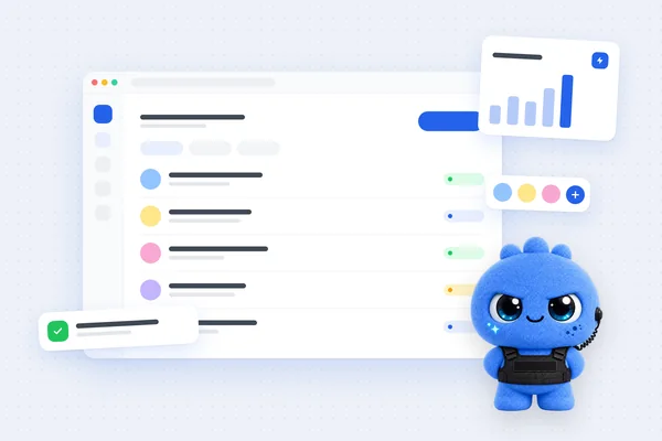 Waalaxy mascot in front of a list of LinkedIn prospects and campaign statistics