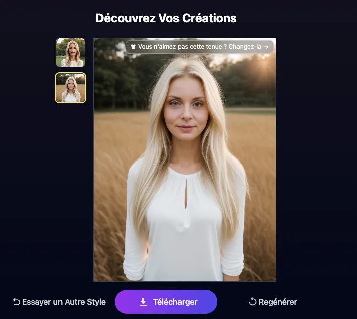 Génération photo profil linkedin ia supawork freetool
