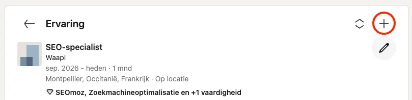 Modify job experience on linkedin nl