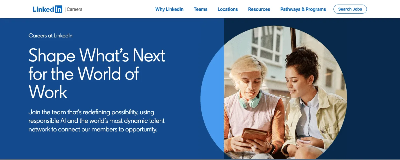 Example of a LinkedIn career page (LinkedIn Careers)
