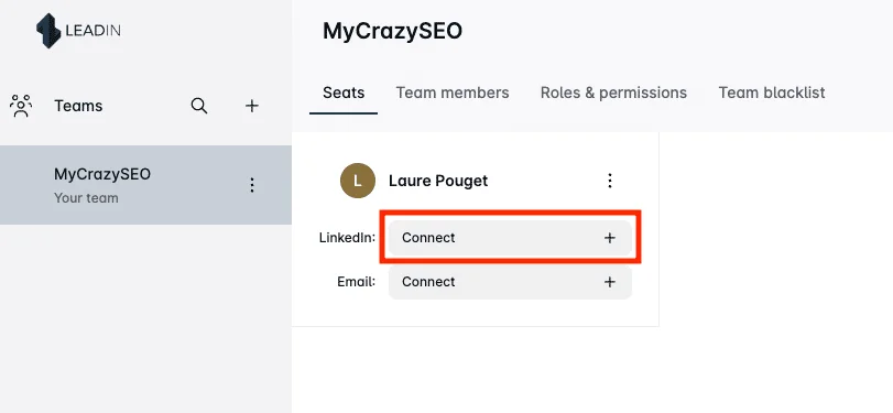 Schnittstelle zur Verbindung Ihrer Linkedin- und E-Mail-Konten mit Ihrem Leadin-Konto