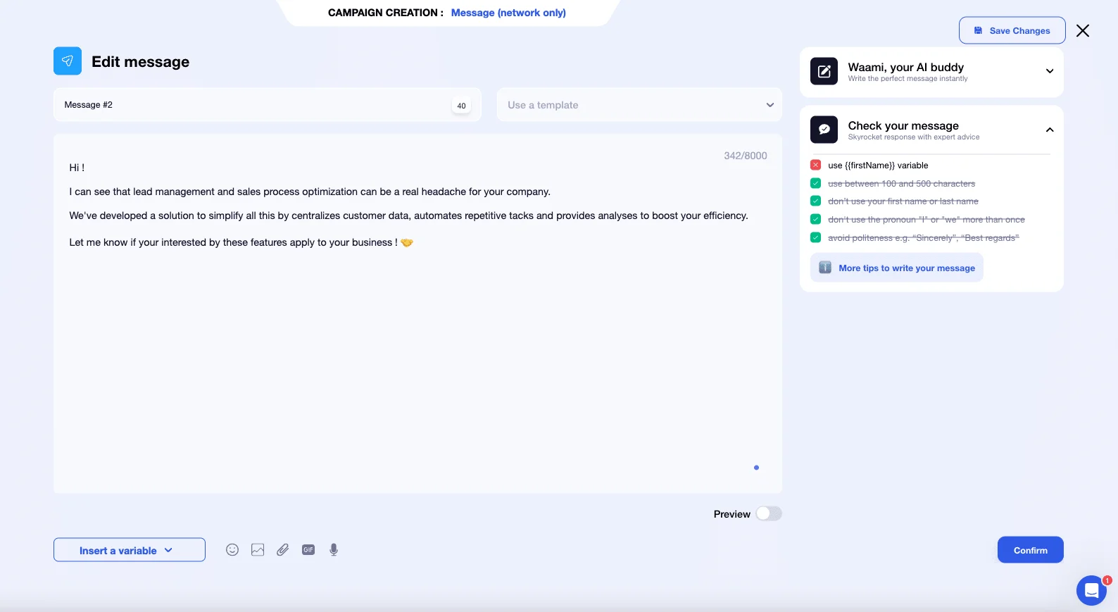 Personalize prospecting messages without database enrichment
