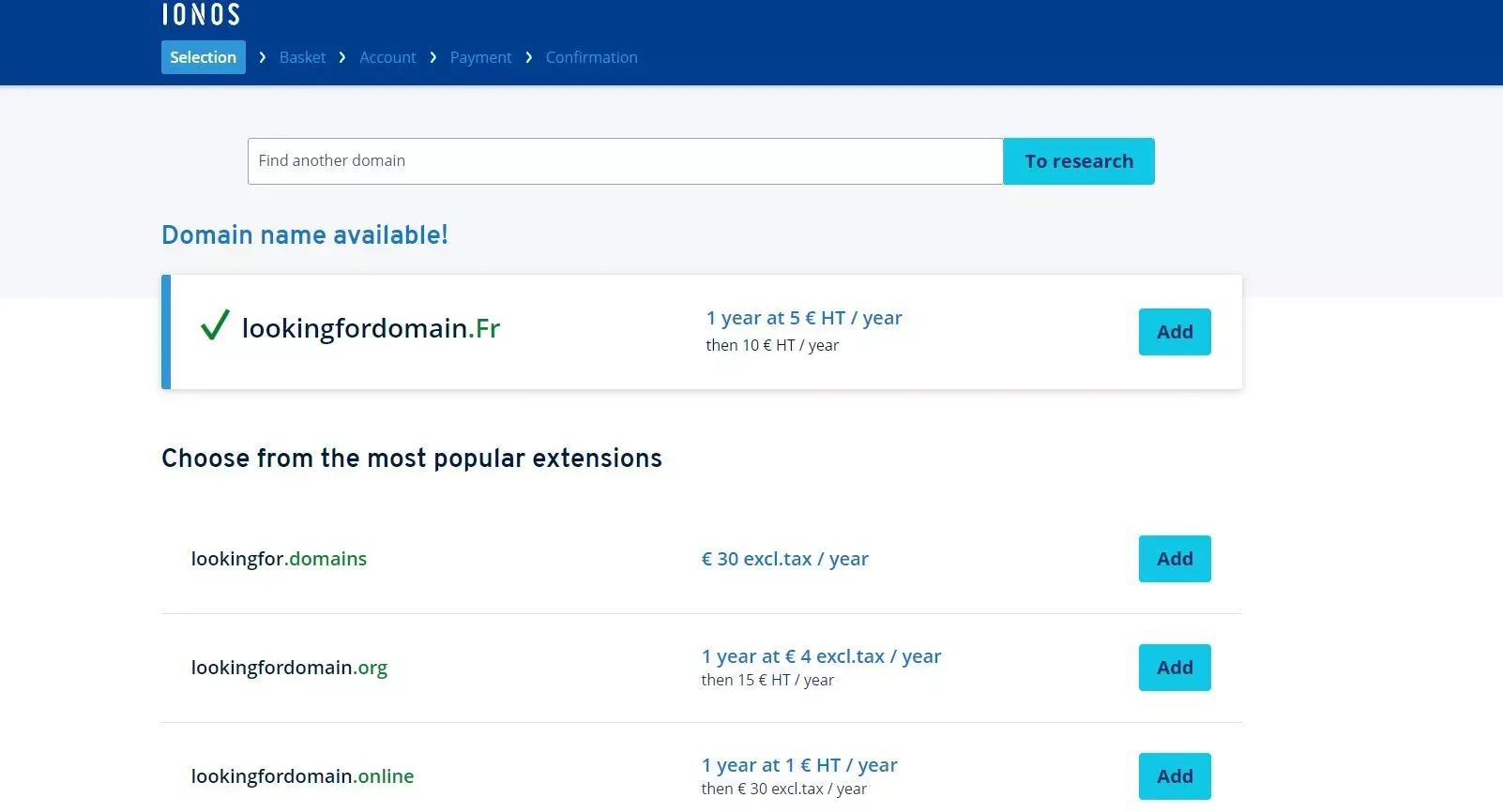 Buy a domain name from a hosting company for your emails