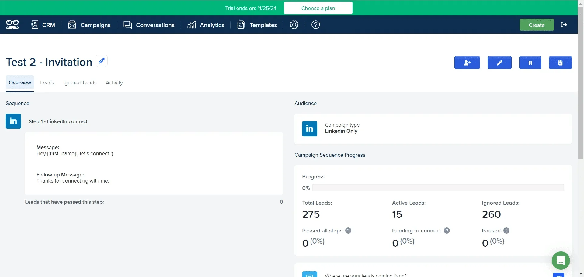 Meet Alfred campaign dashboard
