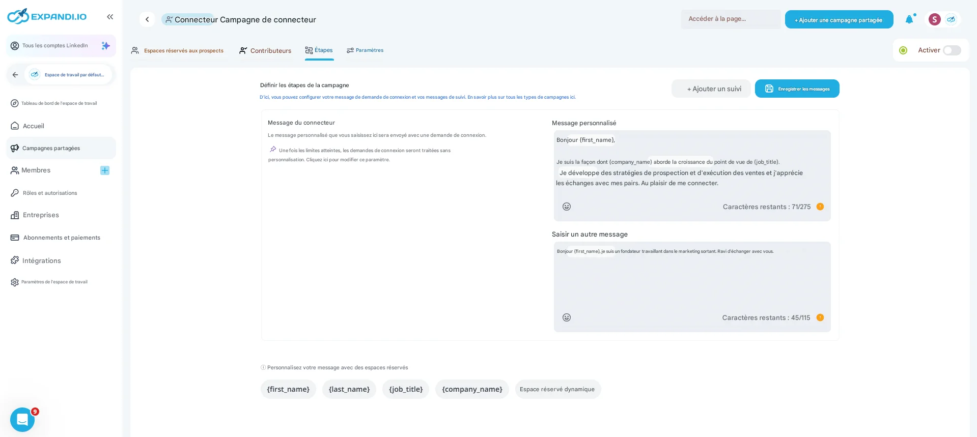 message prospection Expandi
