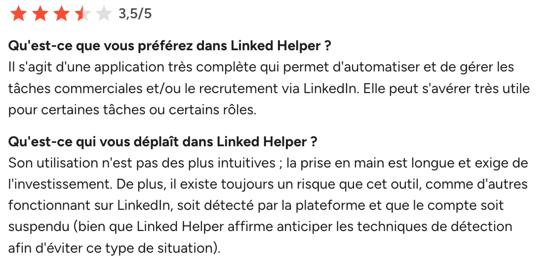 LinkedHelper avis client