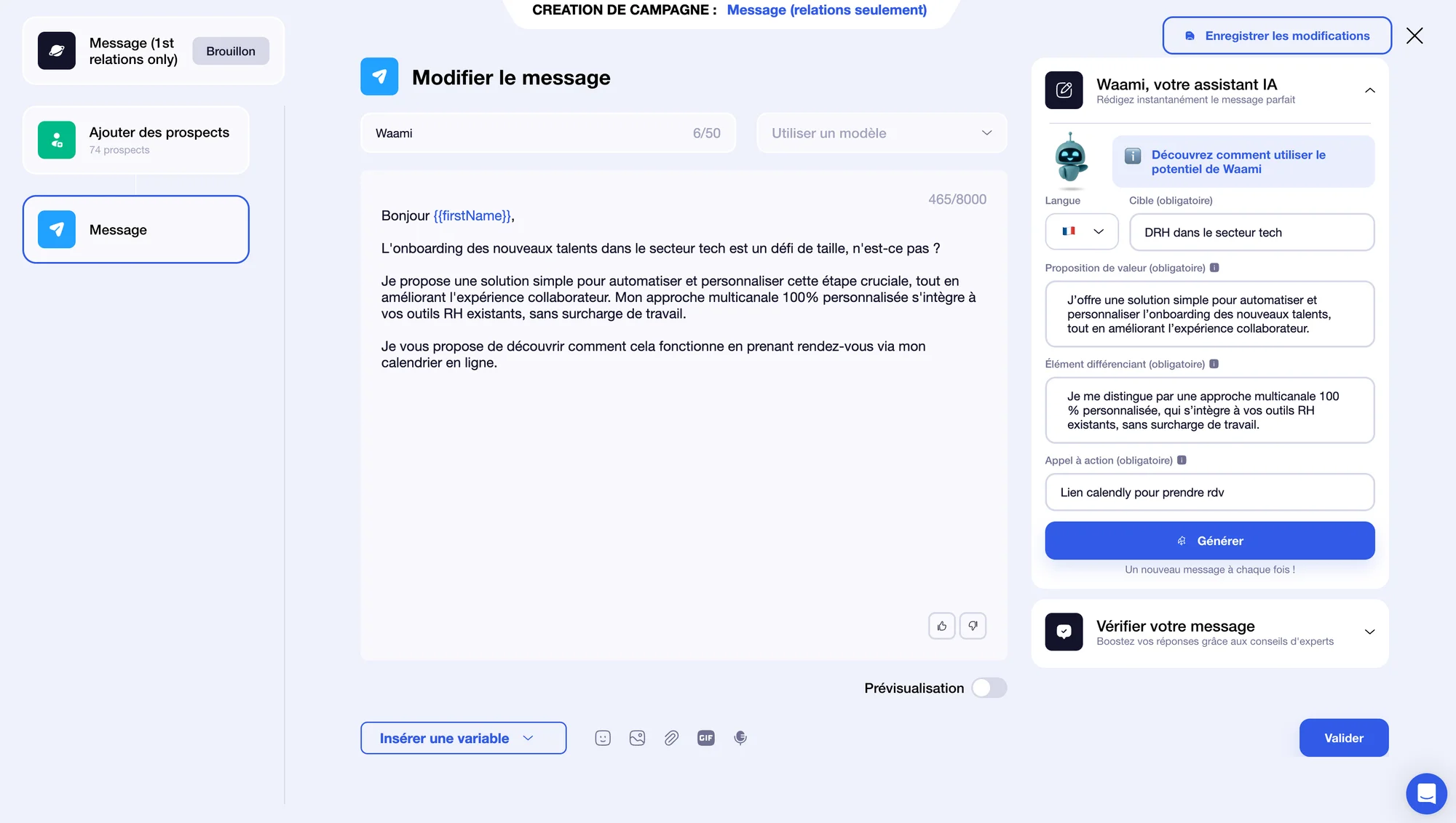 Formulaire d'envoi de message avec aperçu en temps réel