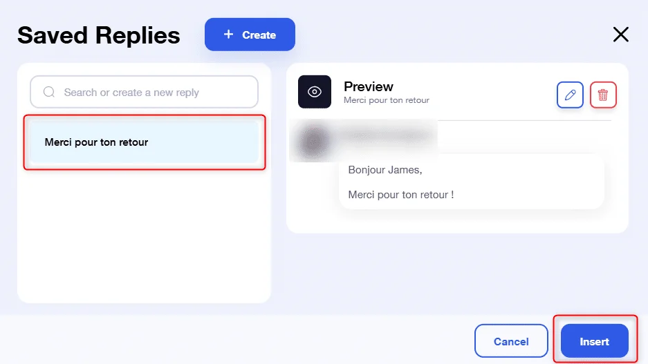 Use saved replies