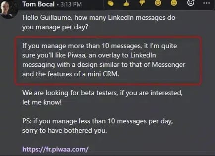 linkedin prospecting nachricht beispiel