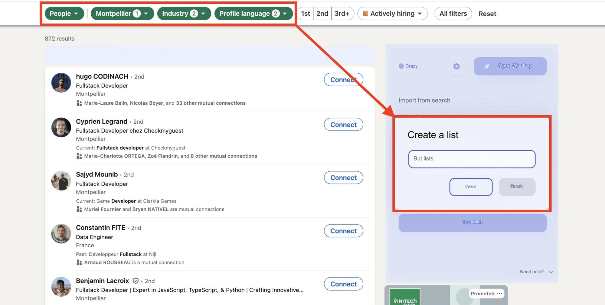 Find your target audience and import your prospect list