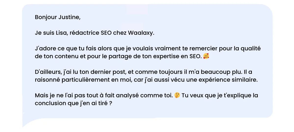 Mensaje de agradecimiento de LinkedIn después de leer contenido relevante en LinkedIn.