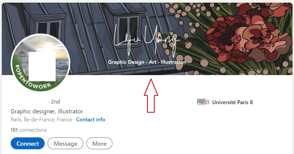 LinkedIn banner example from a graphic designer