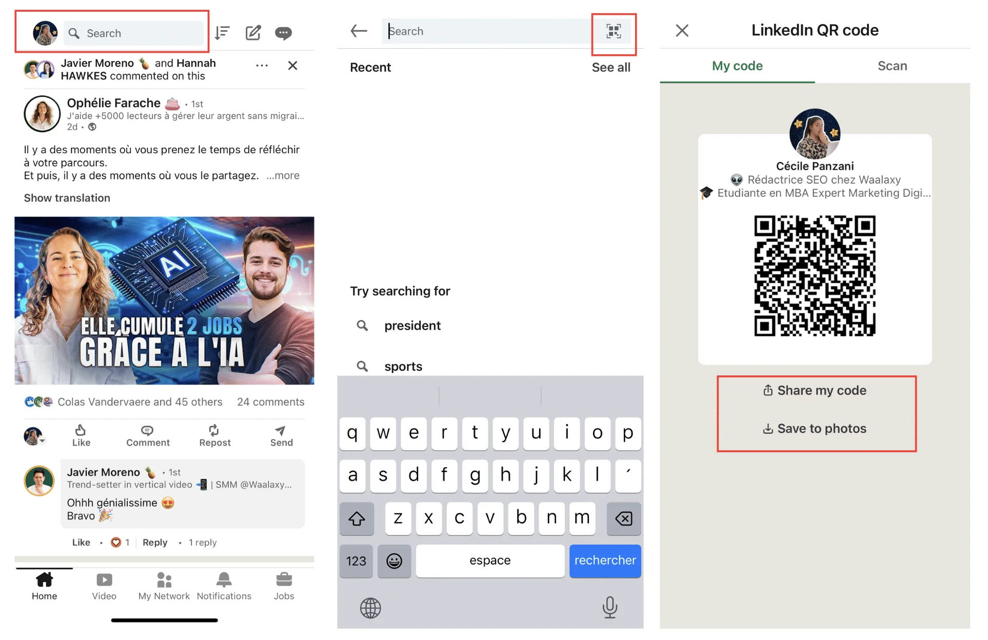 Codici QR di LinkedIn