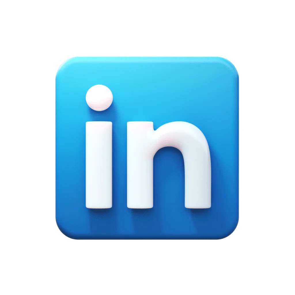 LinkedIn logo png 3D