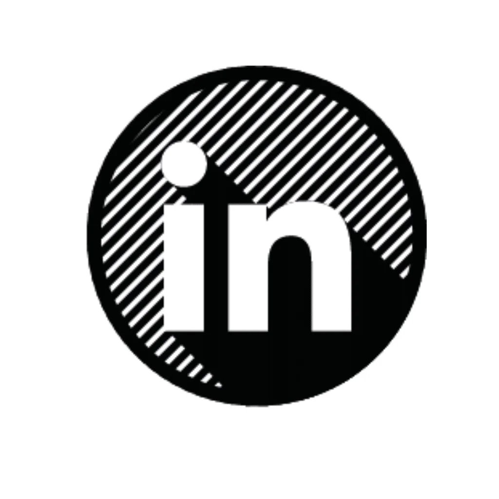 LinkedIn logo png round white and black