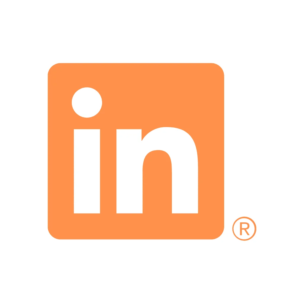 LinkedIn png icon (orange)
