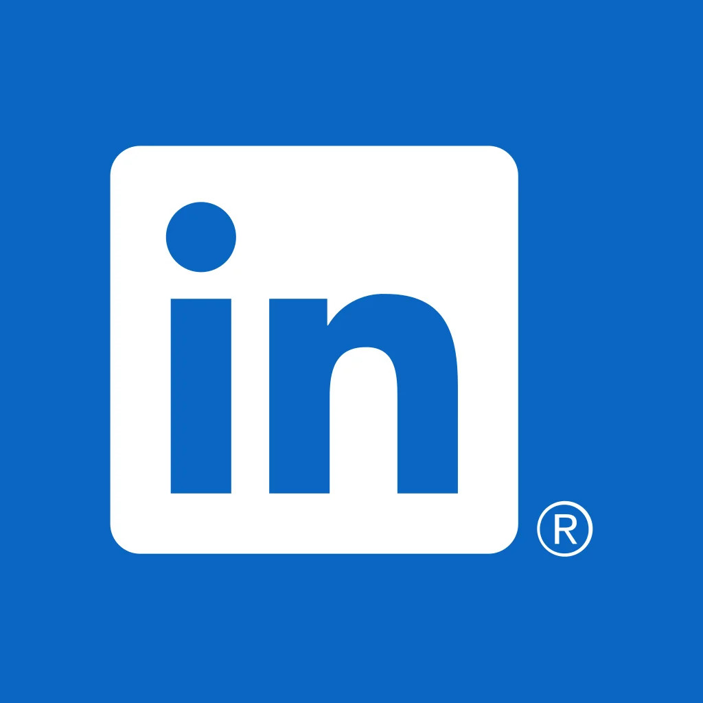 Icon LinkedIn Logo svg (white and blue LinkedIn)