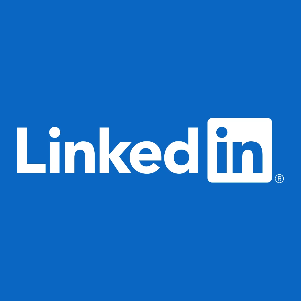 LinkedIn Logo svg (white and blue LinkedIn)