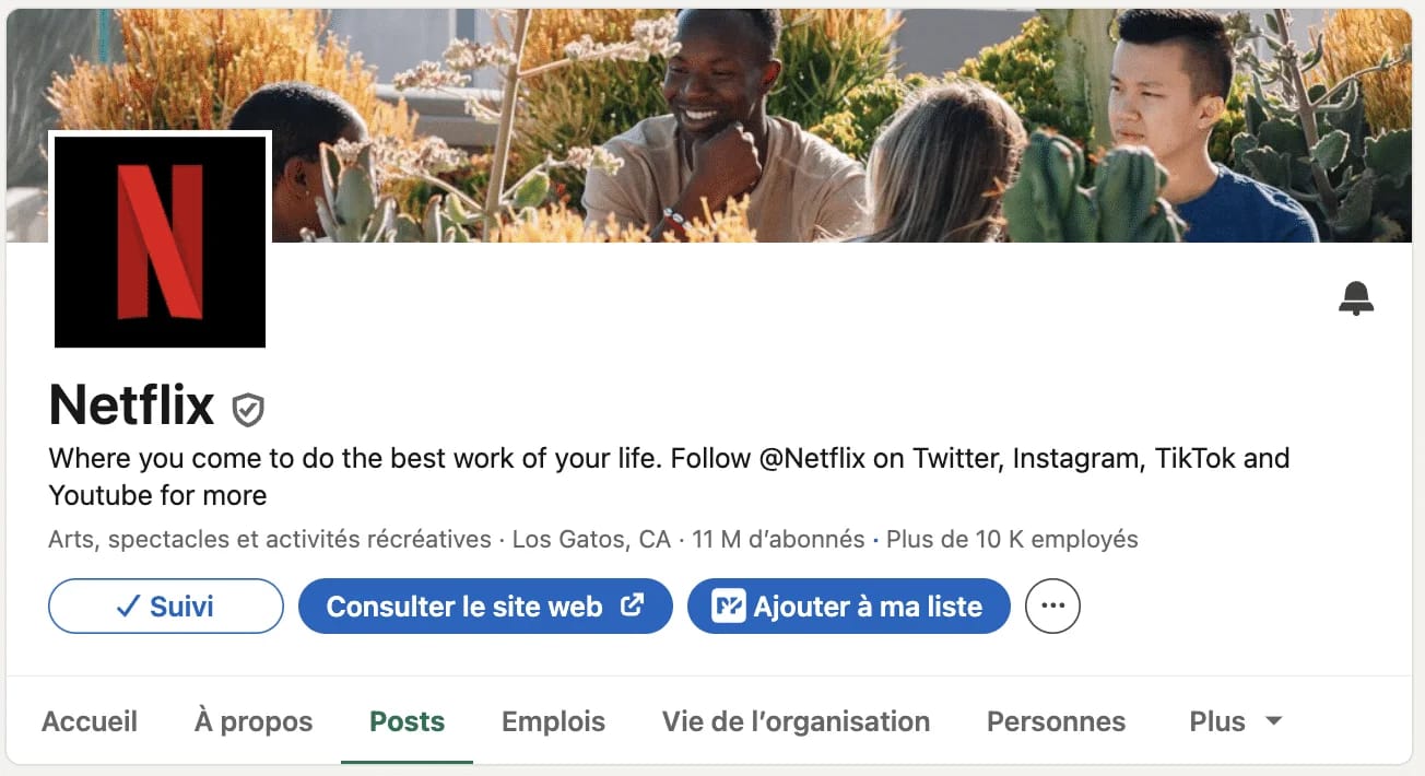 Exemplo de uma página de empresa optimizada