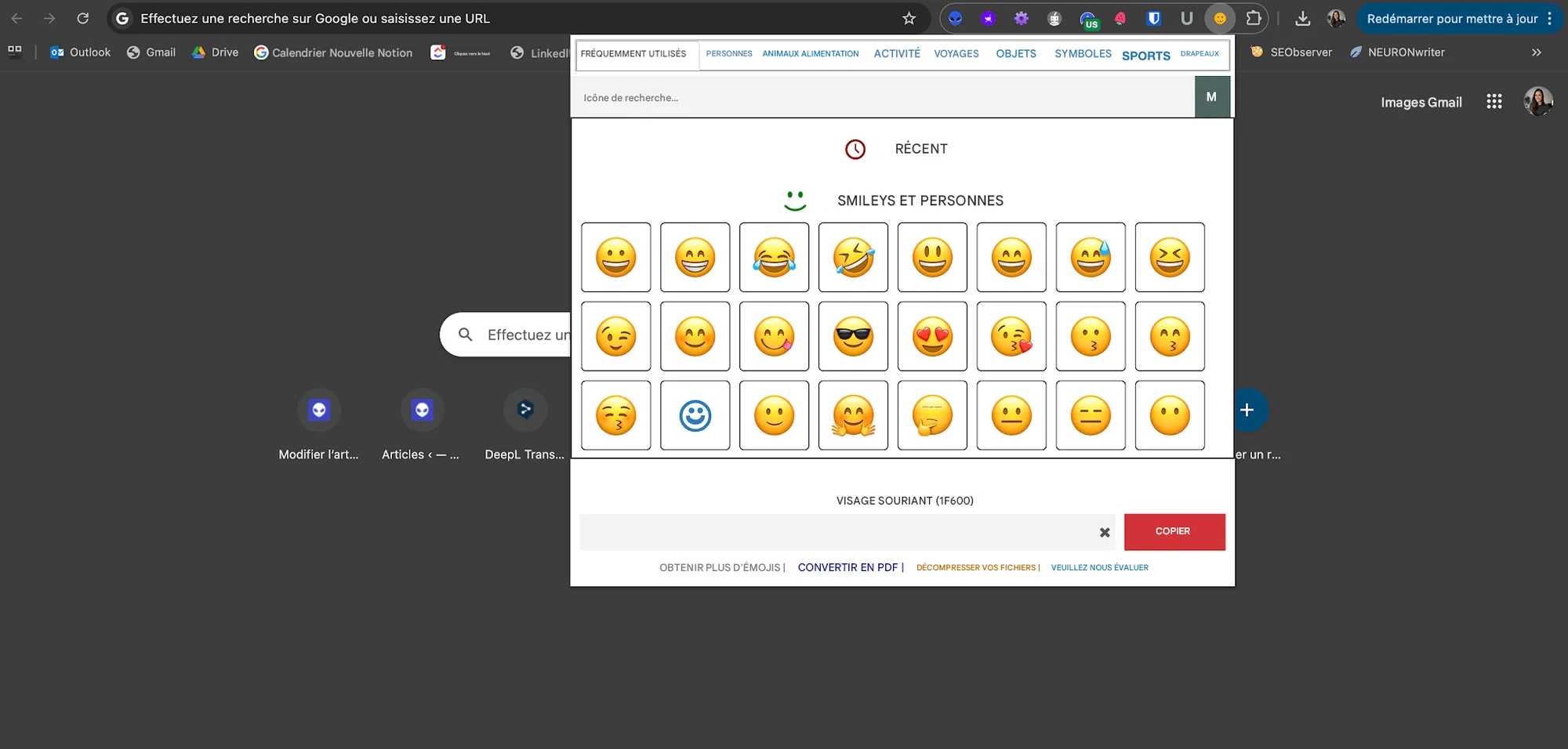 LinkedIn Emoji Chrome Extension