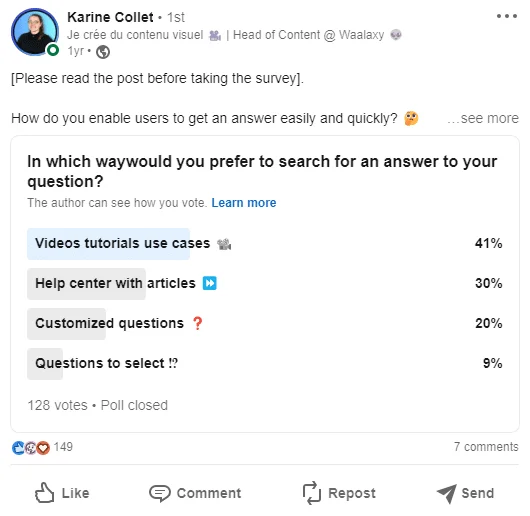 Sondage contenu visuel préférence utilisateurs