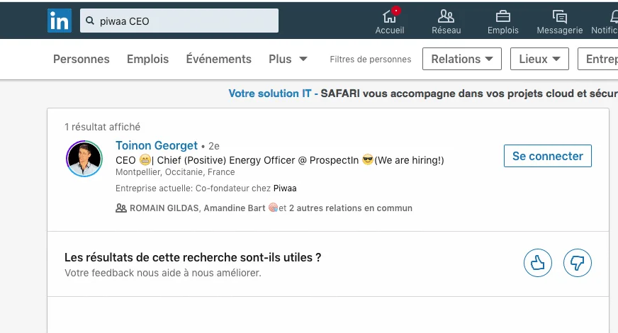 Personensuche auf LinkedIn mit den Suchfiltern