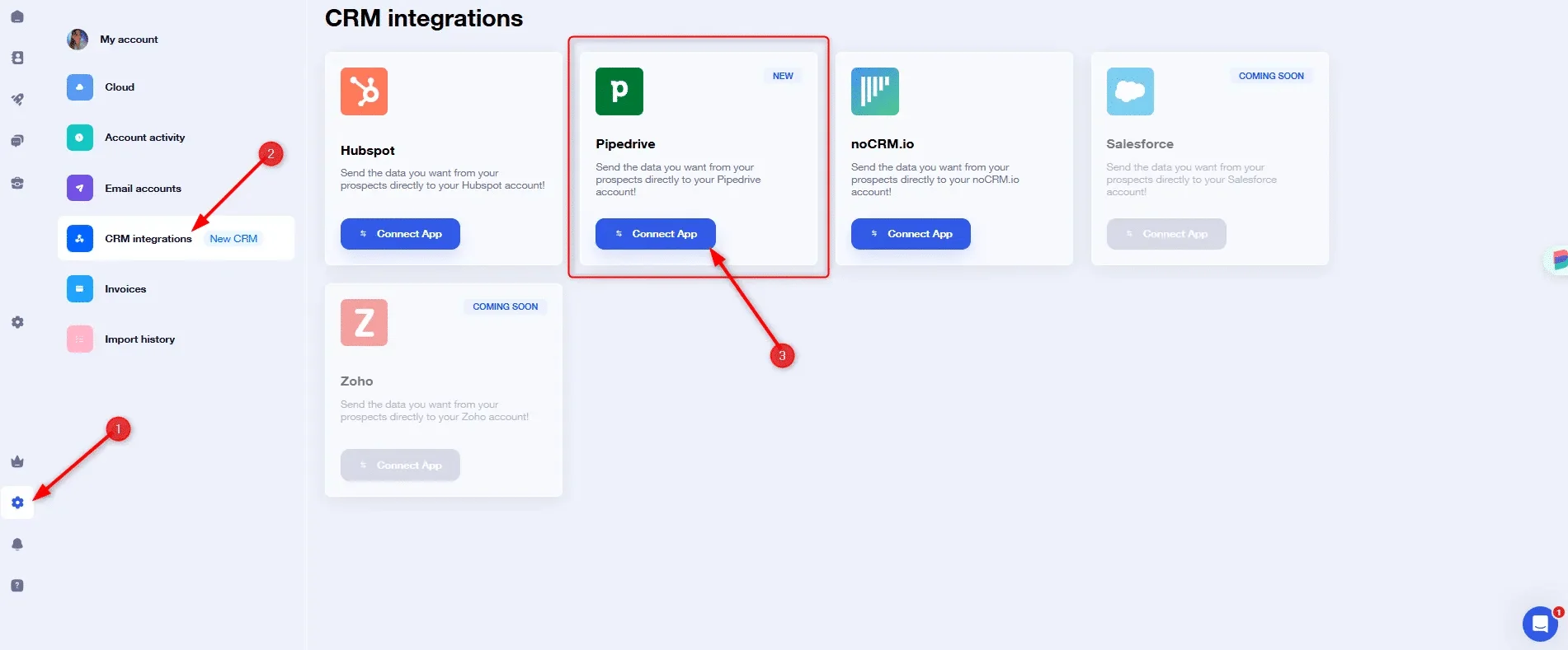 sincronizzare Waalaxy con Pipedrive