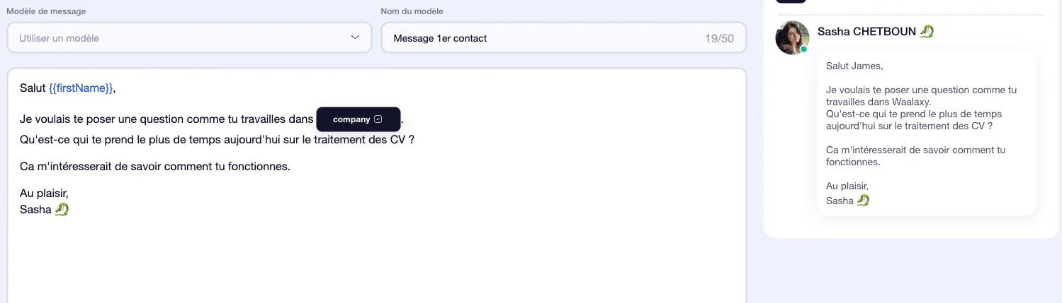 stratégie de niche message prospection waalaxy