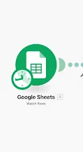 Icône Google Sheets, document feuille de calcul, date 4, texte "Watch Rows".