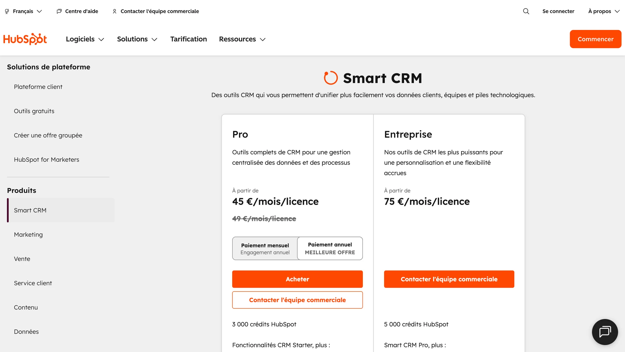 prix hubspot
