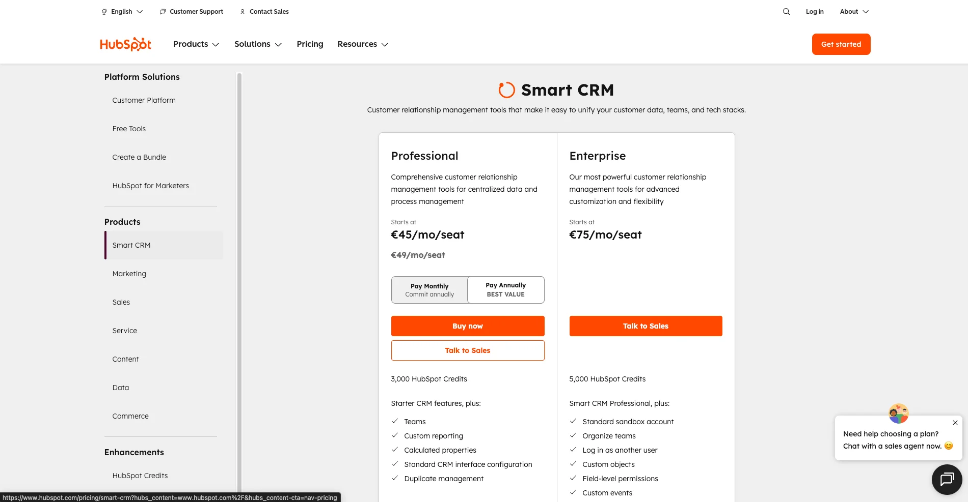 price HubSpot