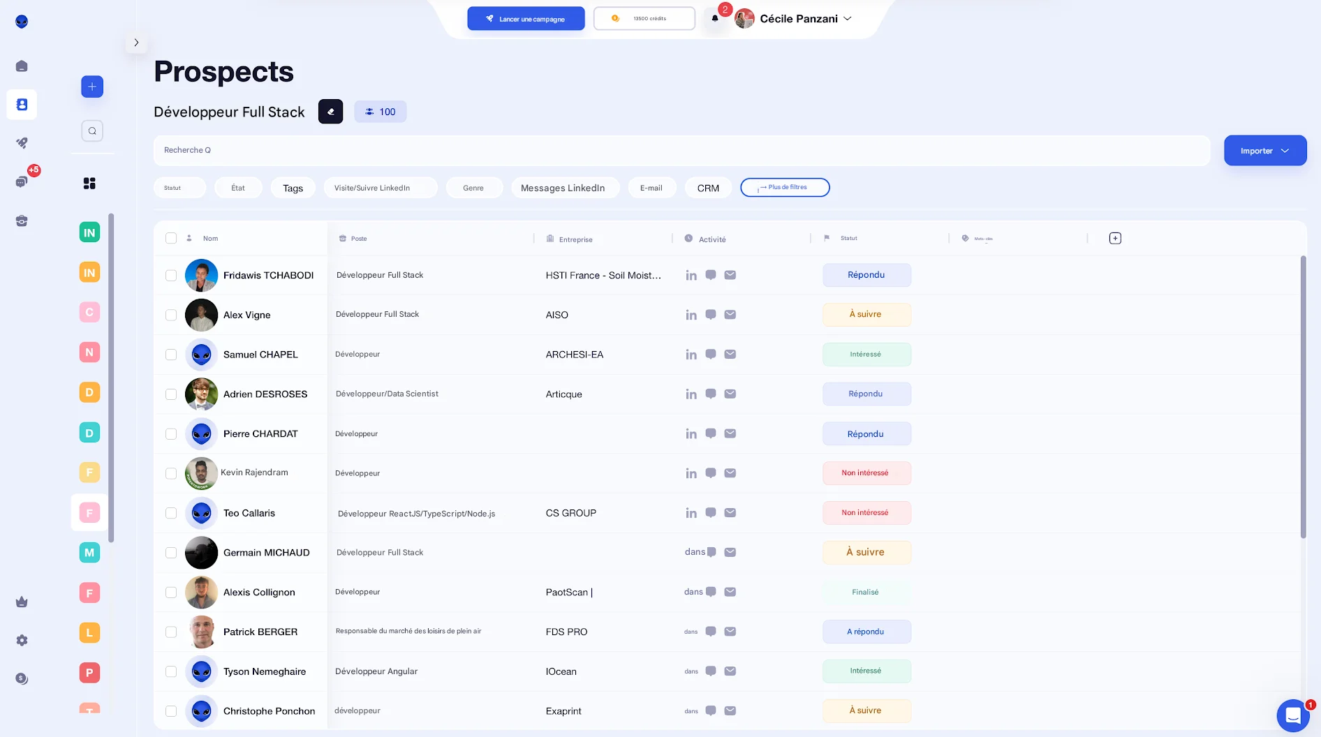 Lead management avec Waalaxy