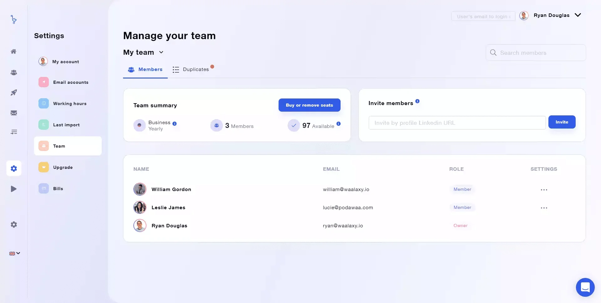 waalaxy teamplan