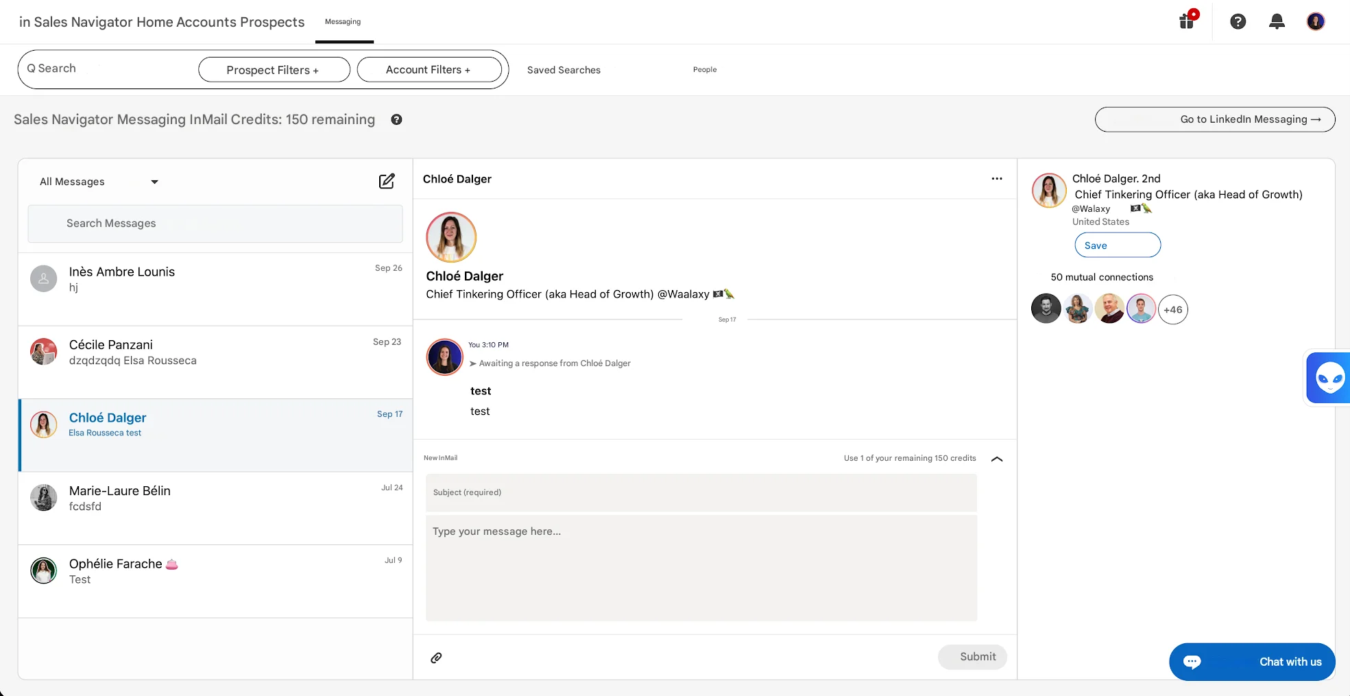 LinkedIn Sales Navigator: InMails.