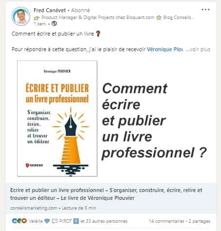 Couverture du livre "Écrire et publier un livre professionnel" de Véronique Plouvier