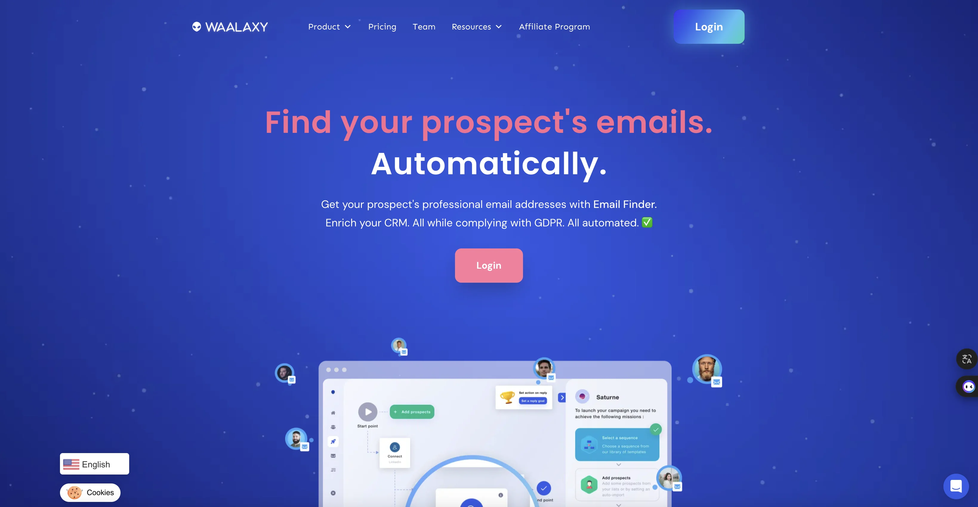 Email Finder de Waalaxy pour créer votre base de données et